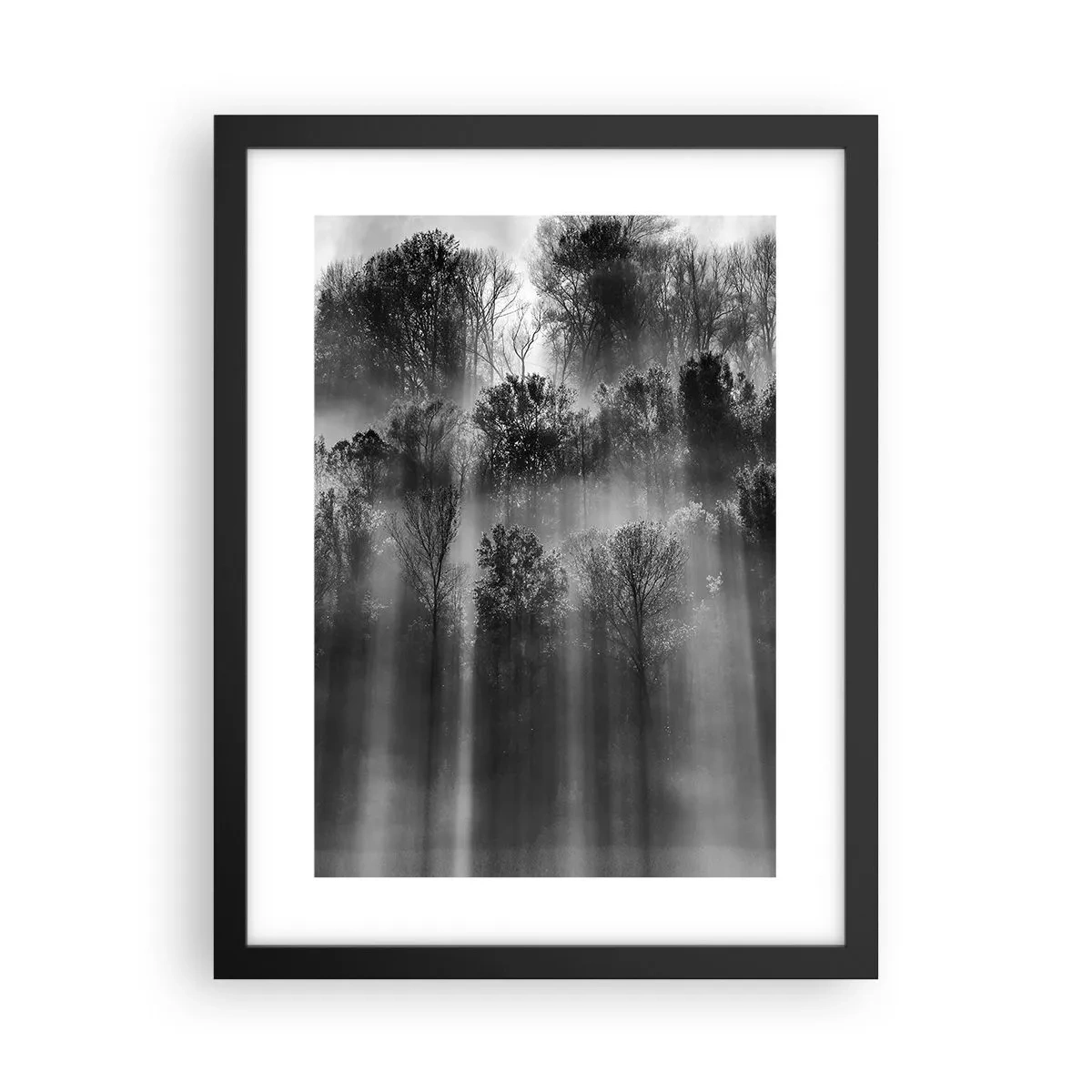 Pôster com moldura preta - Em correntes de luz - 30x40 cm