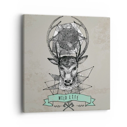 Quadro em tela - A Visão de Santo Hubertus - 40x40 cm