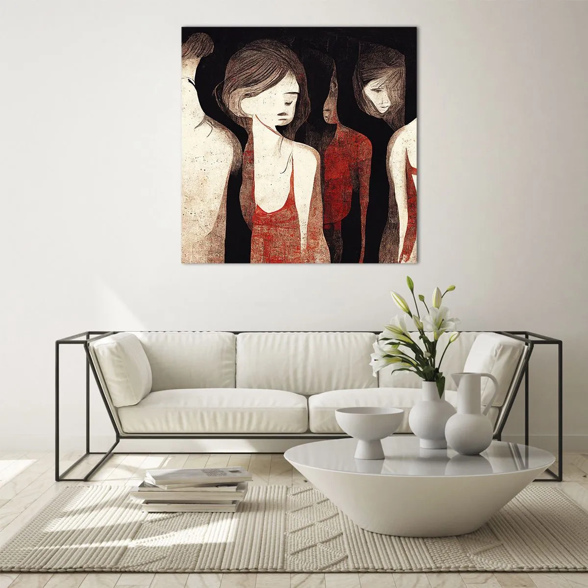 Quadro em vidro - Madonas das trevas - 50x50 cm