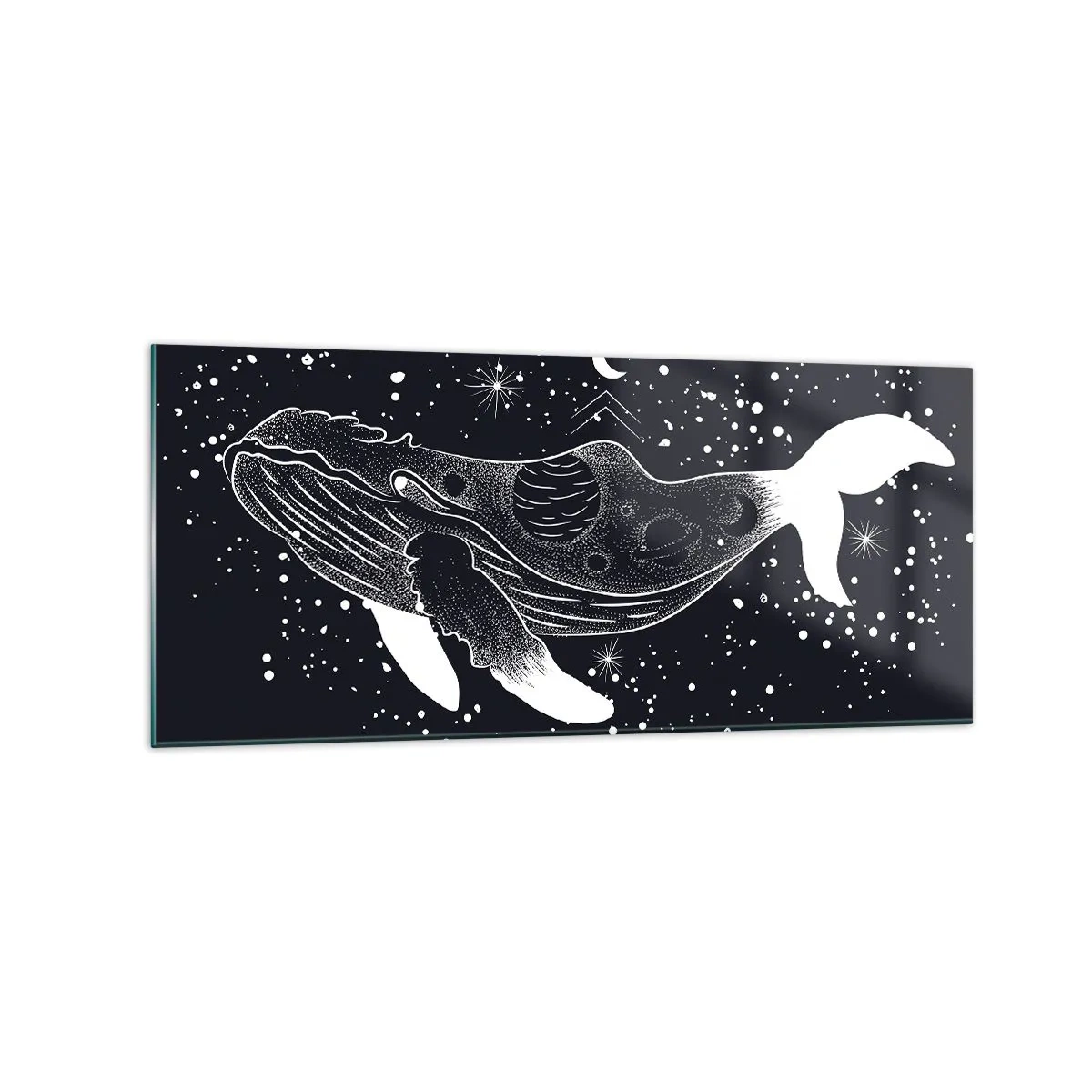 Quadro em vidro - No oceano do universo - 120x50 cm