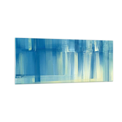Quadro em vidro - Composição em turquesa - 100x40 cm