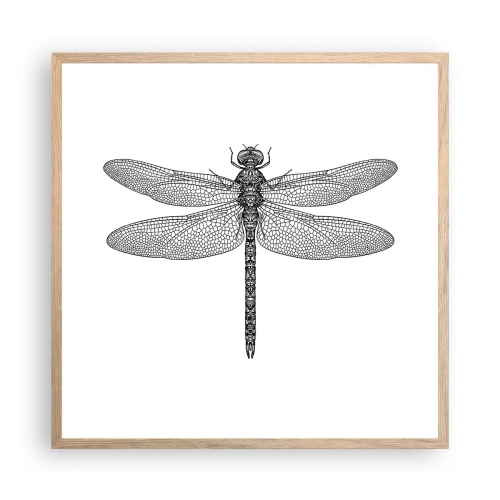 Pôster com moldura de carvalho claro - Precisão da natureza - 60x60 cm