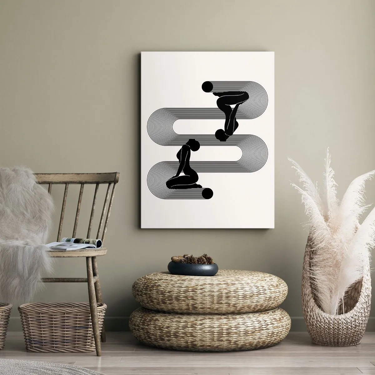 Quadro em tela - Simetria sensual - 65x120 cm