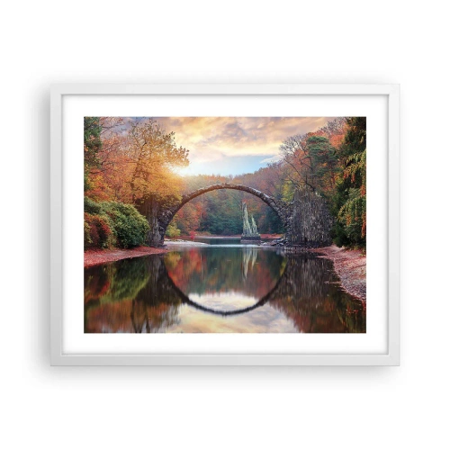 Pôster em moldura branca - Do outro lado do espelho - 50x40 cm