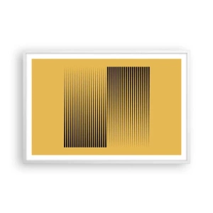 Pôster em moldura branca - Quadratura de opostos - 91x61 cm