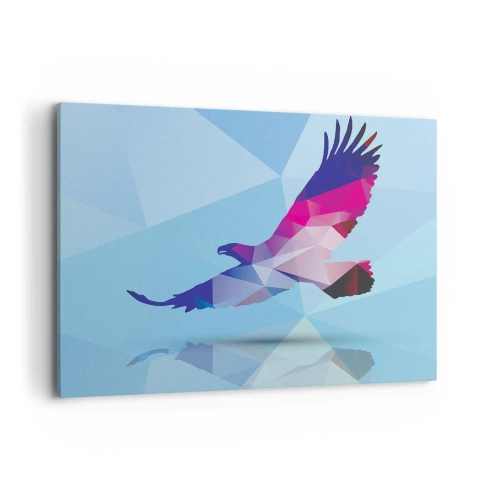 Quadro em tela - Águia em cristal lilás - 120x80 cm