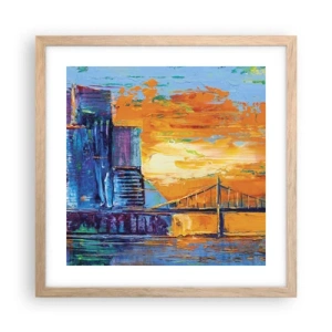 Pôster com moldura de carvalho claro - Cultura e natureza - 40x40 cm