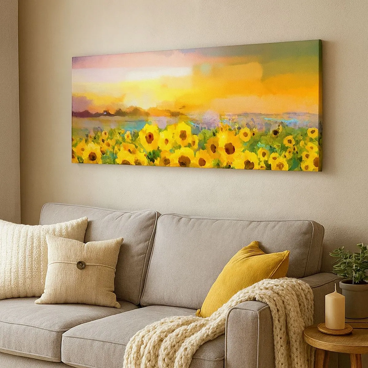 Quadro em tela - O próprio sol desceu à terra - 100x40 cm