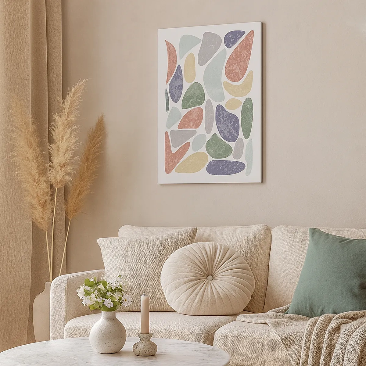 Quadro em tela - Um mosaico de cores em pó - 50x70 cm