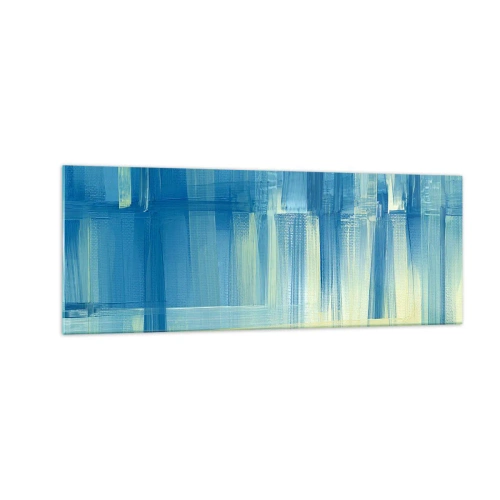 Quadro em vidro - Composição em turquesa - 140x50 cm