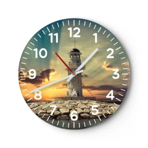 Relógio de parede - Relógio em vidro - Luz - Bondade - Beleza - 40x40 cm