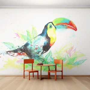Papel de Parede Standard Eco - Colorido como a América do Sul - Pássaro, Tucano, Para crianças - 150x105 cm