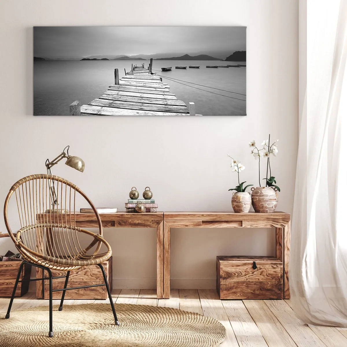 Quadro em tela - Além das montanhas, além dos mares - 140x50 cm