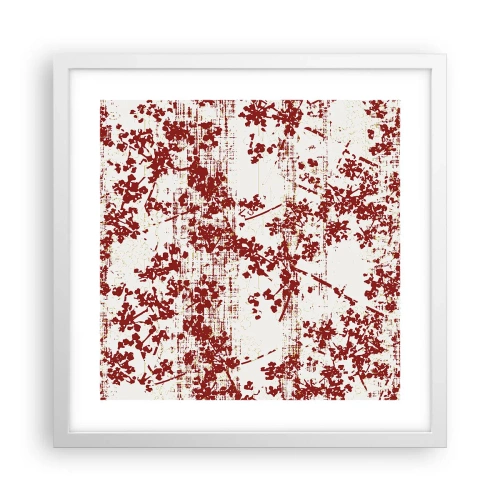 Pôster em moldura branca - Como chita antiga - 40x40 cm