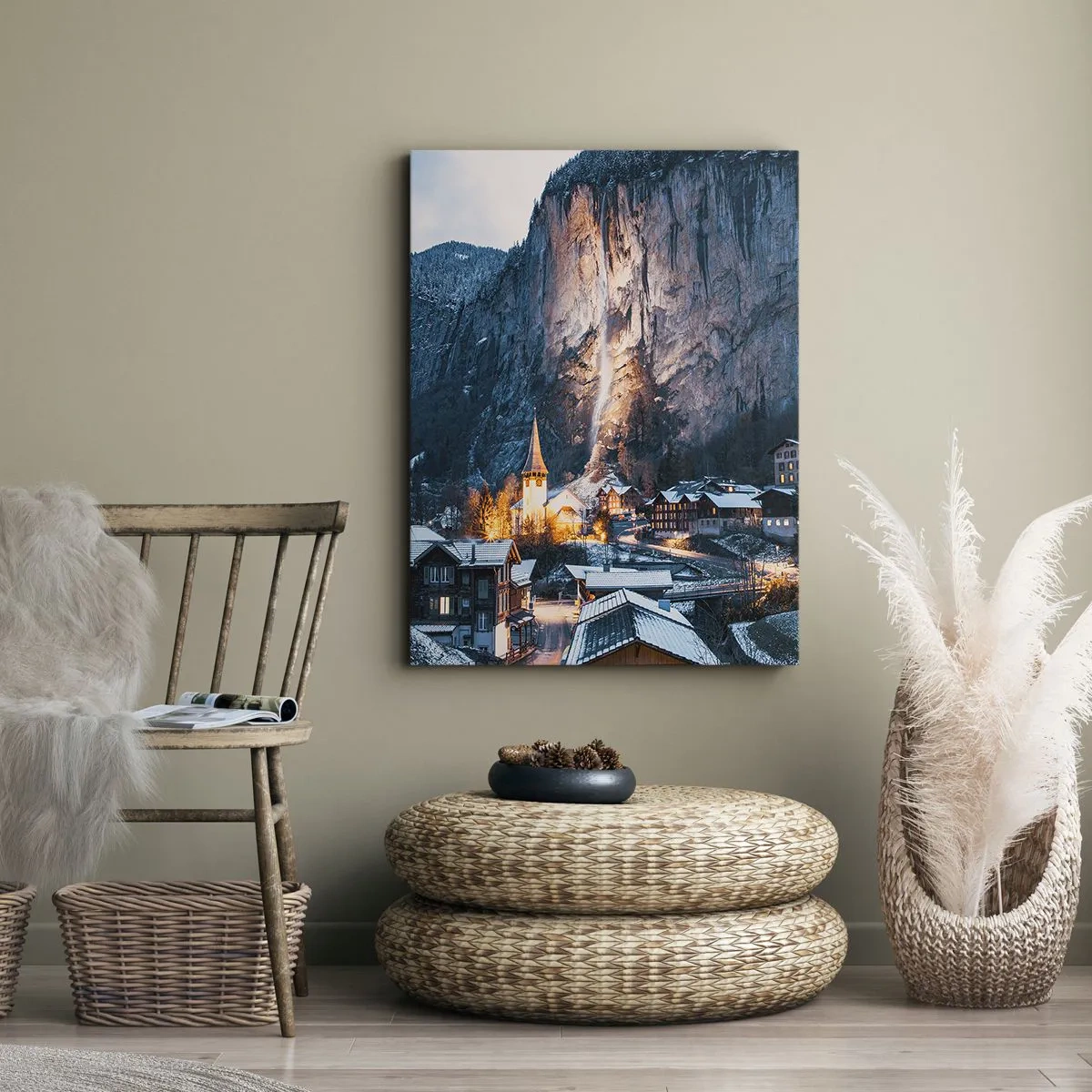 Quadro em tela - O espírito luminoso do inverno - 45x80 cm