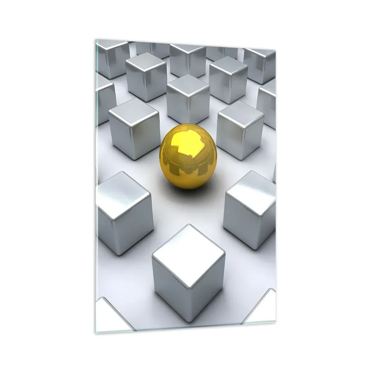 Quadro em vidro - Por que eu? Obras de arte geométricas - 80x120 cm