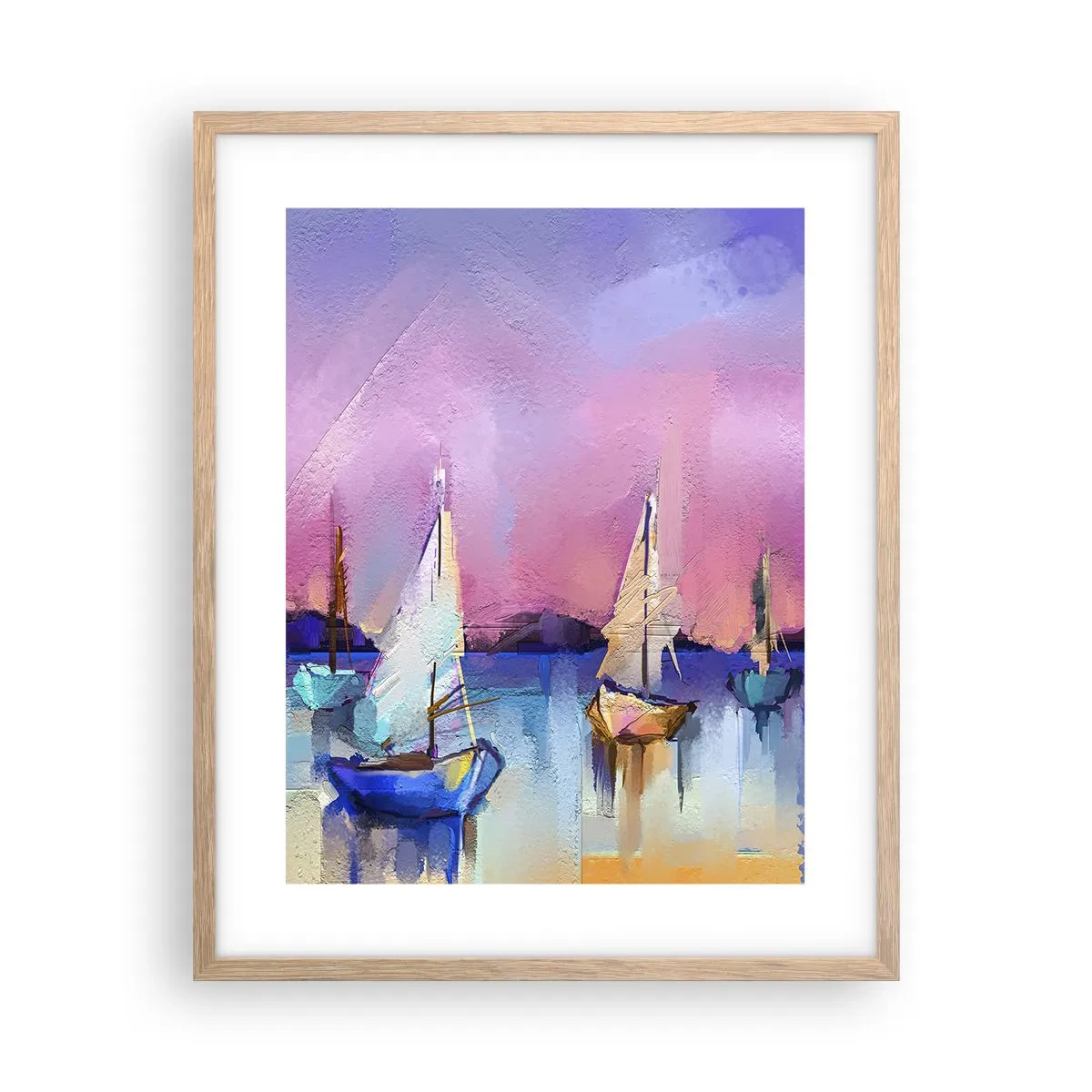 Pôster com moldura de carvalho claro - Direção: águas largas - 40x50 cm