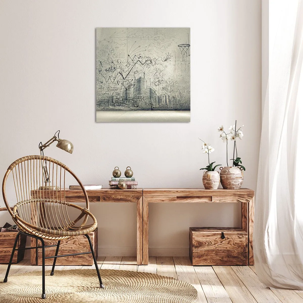 Quadro em tela - Minha vida maravilhosa na cidade - 40x40 cm