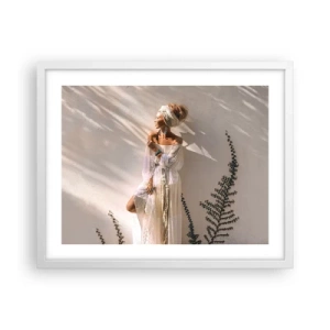 Pôster em moldura branca - O sol e a garota - 50x40 cm
