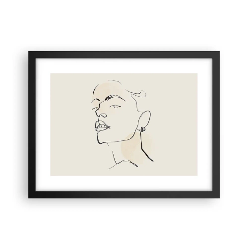 Pôster com moldura preta - Olhar orgulhoso - 40x30 cm