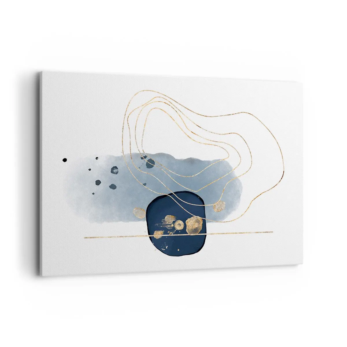 Quadro em tela - Fantasia azul e dourada - 120x80 cm