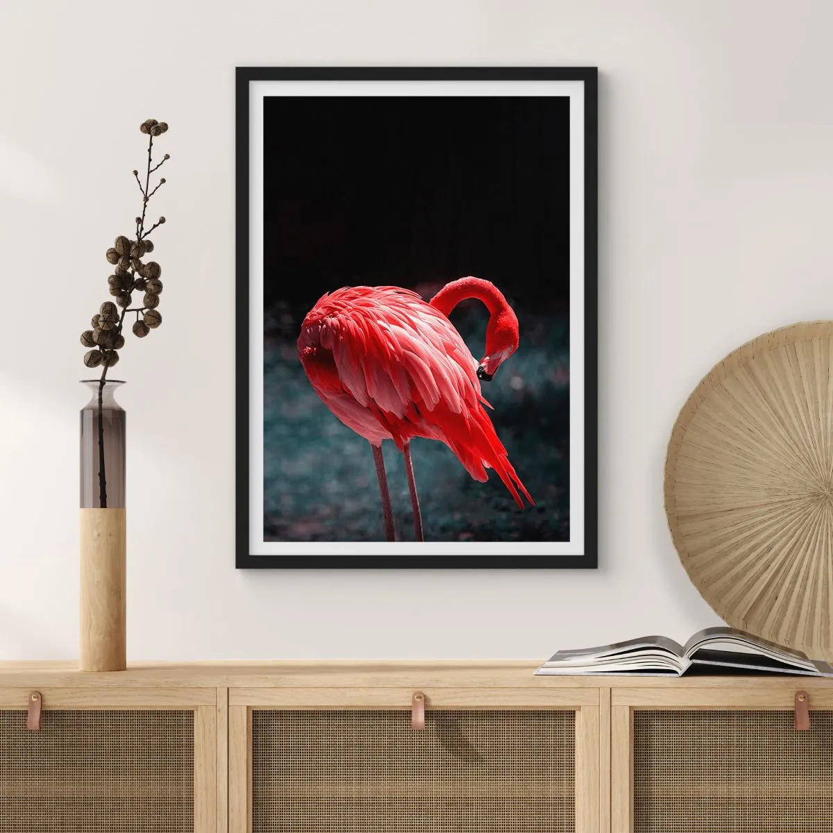 Pôster com moldura preta - Poema carmesim da natureza - 61x91 cm