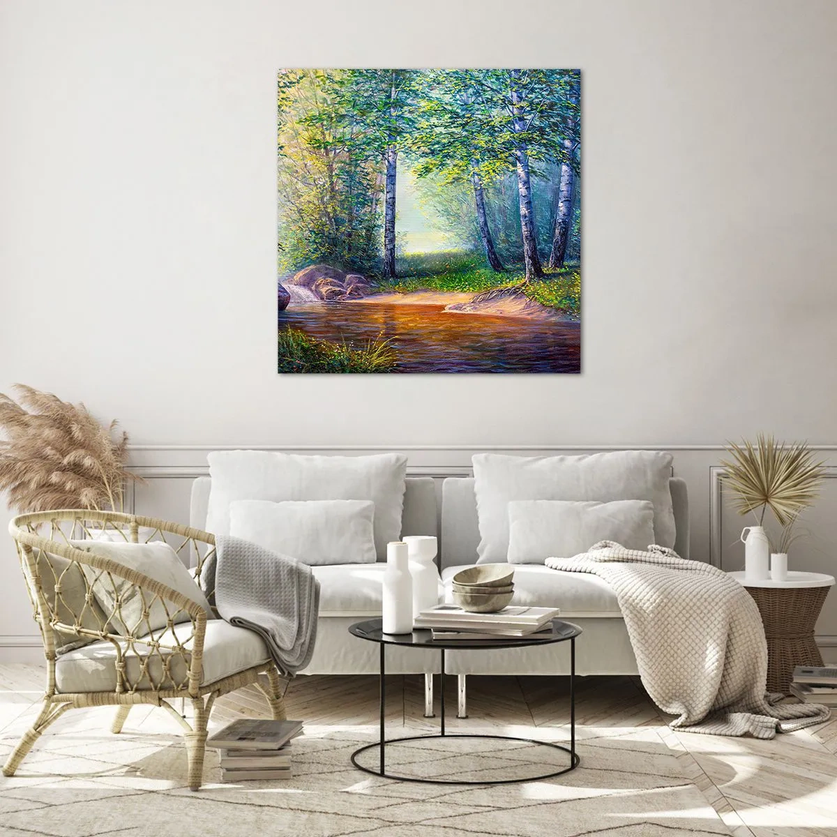 Quadro em vidro - Cenário idílico - 30x30 cm