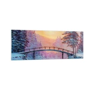 Quadro em vidro - Quatro estações - inverno - 140x50 cm