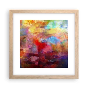 Pôster com moldura de carvalho claro - Olhe para dentro do arco-íris - 30x30 cm