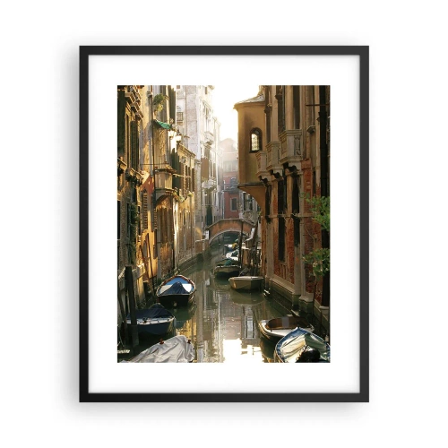 Pôster com moldura preta - Em um beco veneziano - 40x50 cm