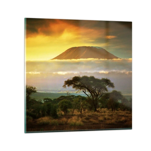 Quadro em vidro - O sonho do viajante - 70x70 cm
