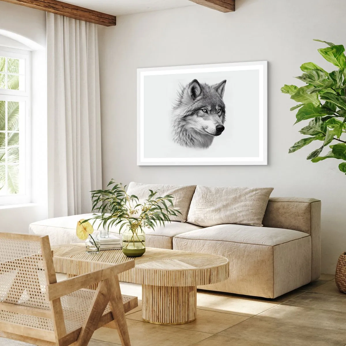 Pôster em moldura branca - Alfa – sem dúvida - 100x70 cm