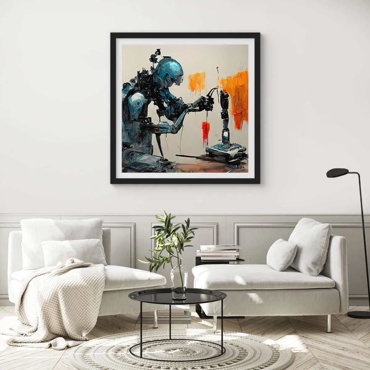 Pôster com moldura preta - Já amanhã… - 60x60 cm