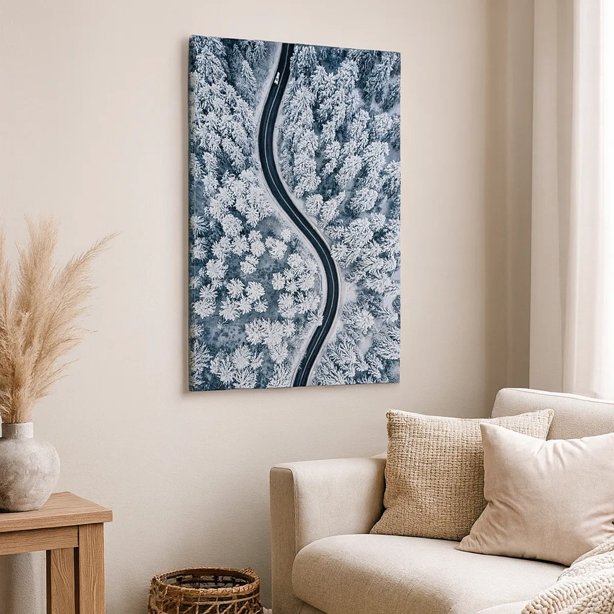 Quadro em tela - Pelaa floresta no inverno - 50x70 cm