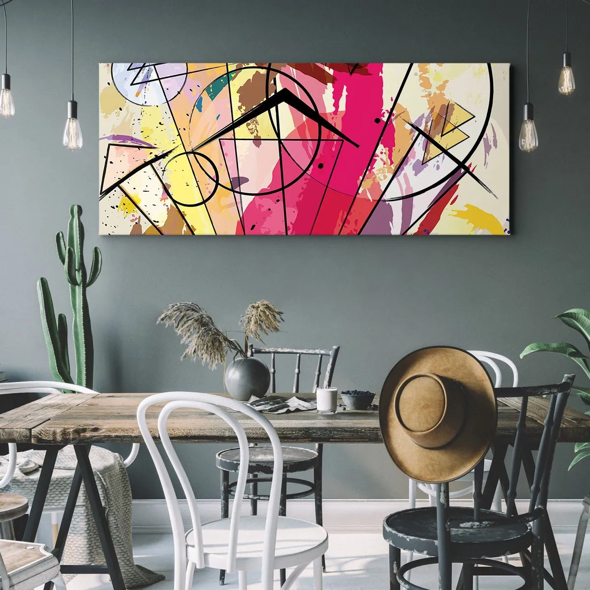 Quadro em tela - Explosão - 140x50 cm
