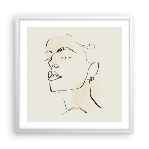 Pôster em moldura branca - Olhar orgulhoso - 50x50 cm