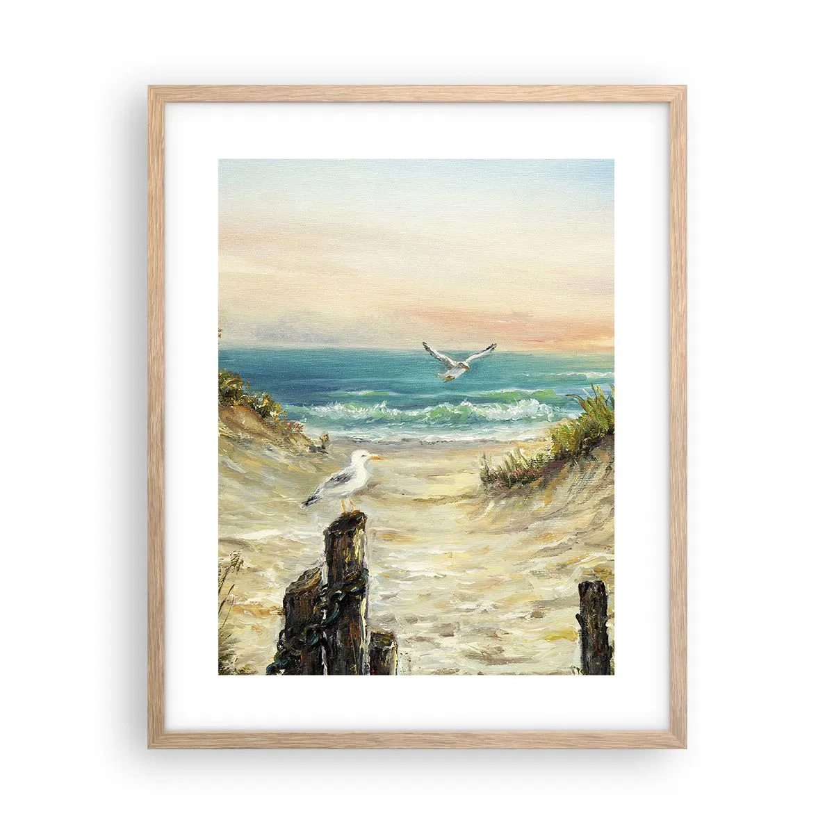 Pôster com moldura de carvalho claro - Refúgio sem vento - 40x50 cm