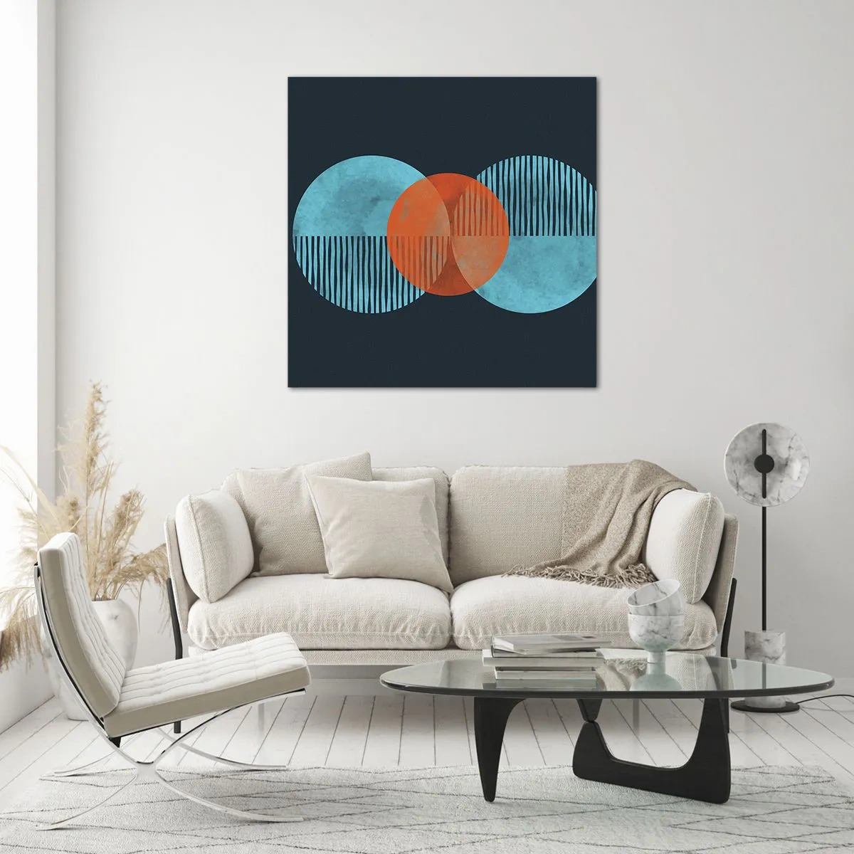 Quadro em vidro - Obras de arte simétricas - 30x30 cm