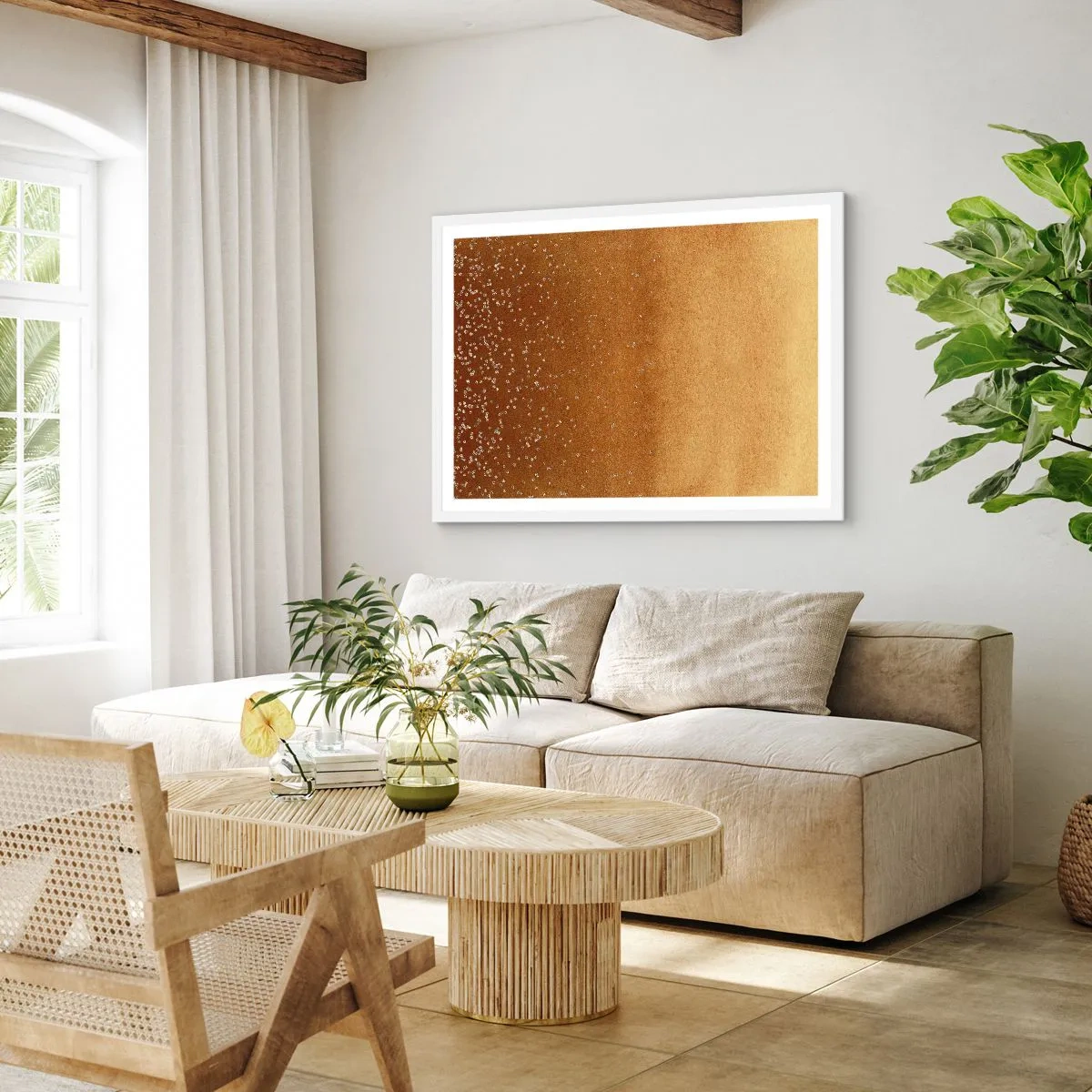 Pôster em moldura branca - O nascimento da luz - 50x40 cm