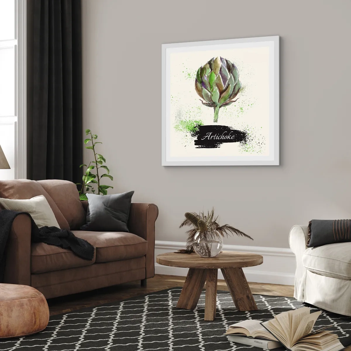 Pôster em moldura branca - Viva os vegetais! - 60x60 cm