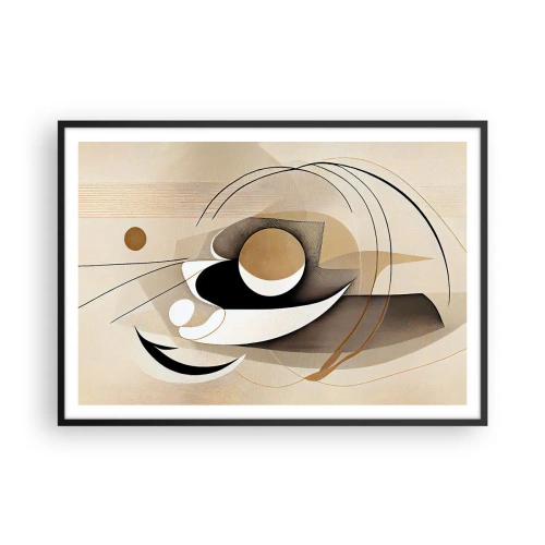 Pôster com moldura preta - Composição: a essência da palavra - 100x70 cm