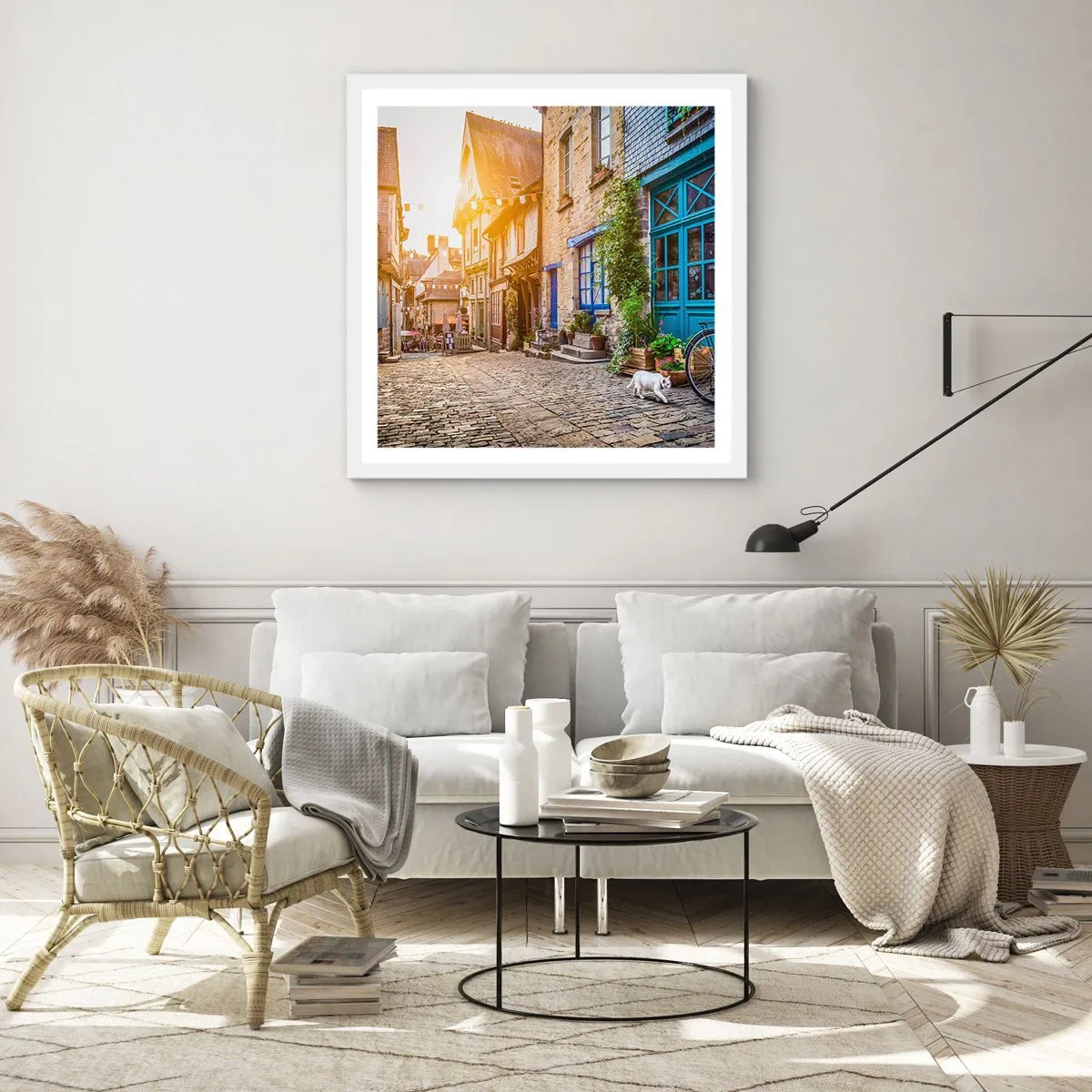 Pôster em moldura branca - O espírito branco da cidade - 50x50 cm