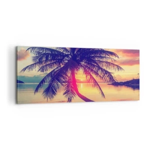 Quadro em tela - Uma noite sob as palmeiras - 100x40 cm