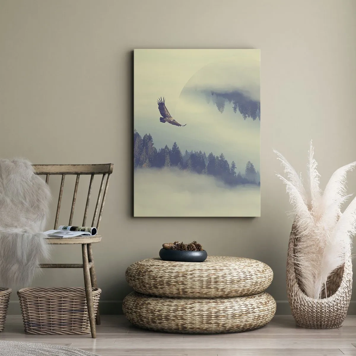Quadro em tela - Eu vi a sombra de uma águia - 50x70 cm