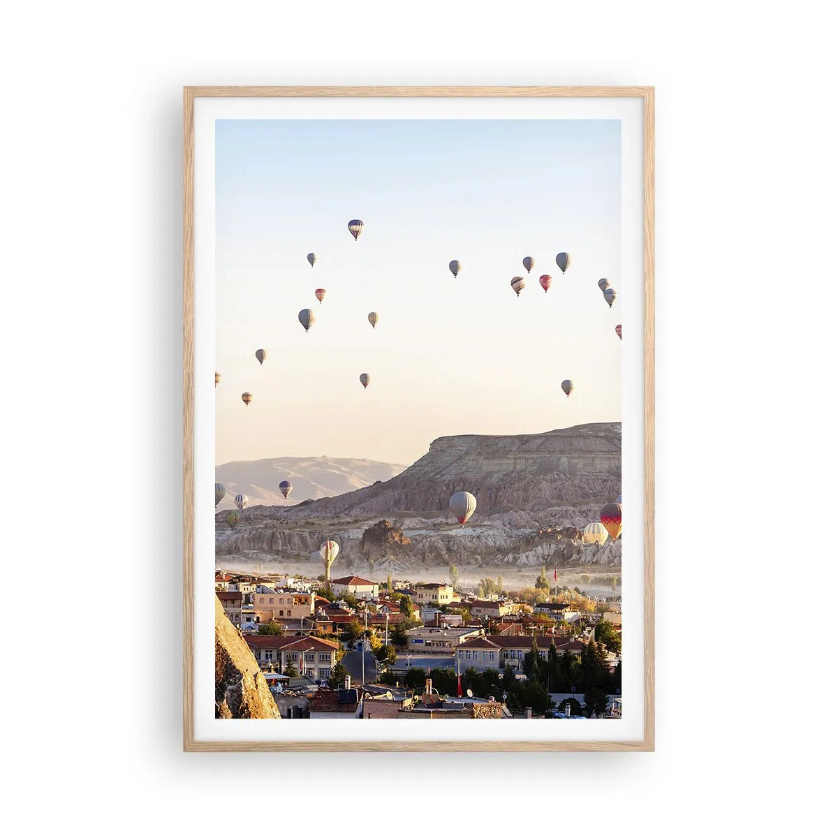 Pôster com moldura de carvalho claro - Como navios no céu - 70x100 cm