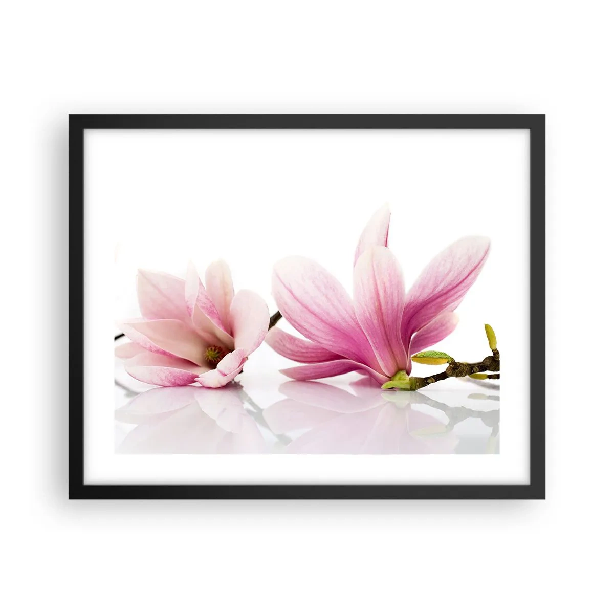 Pôster com moldura preta - Suave como um sopro de primavera - 50x40 cm