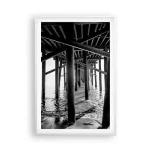 Pôster em moldura branca - Refúgio na praia - 61x91 cm