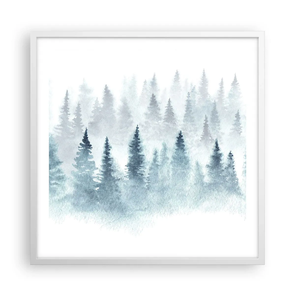 Pôster em moldura branca - Envolto no nevoeiro - 60x60 cm