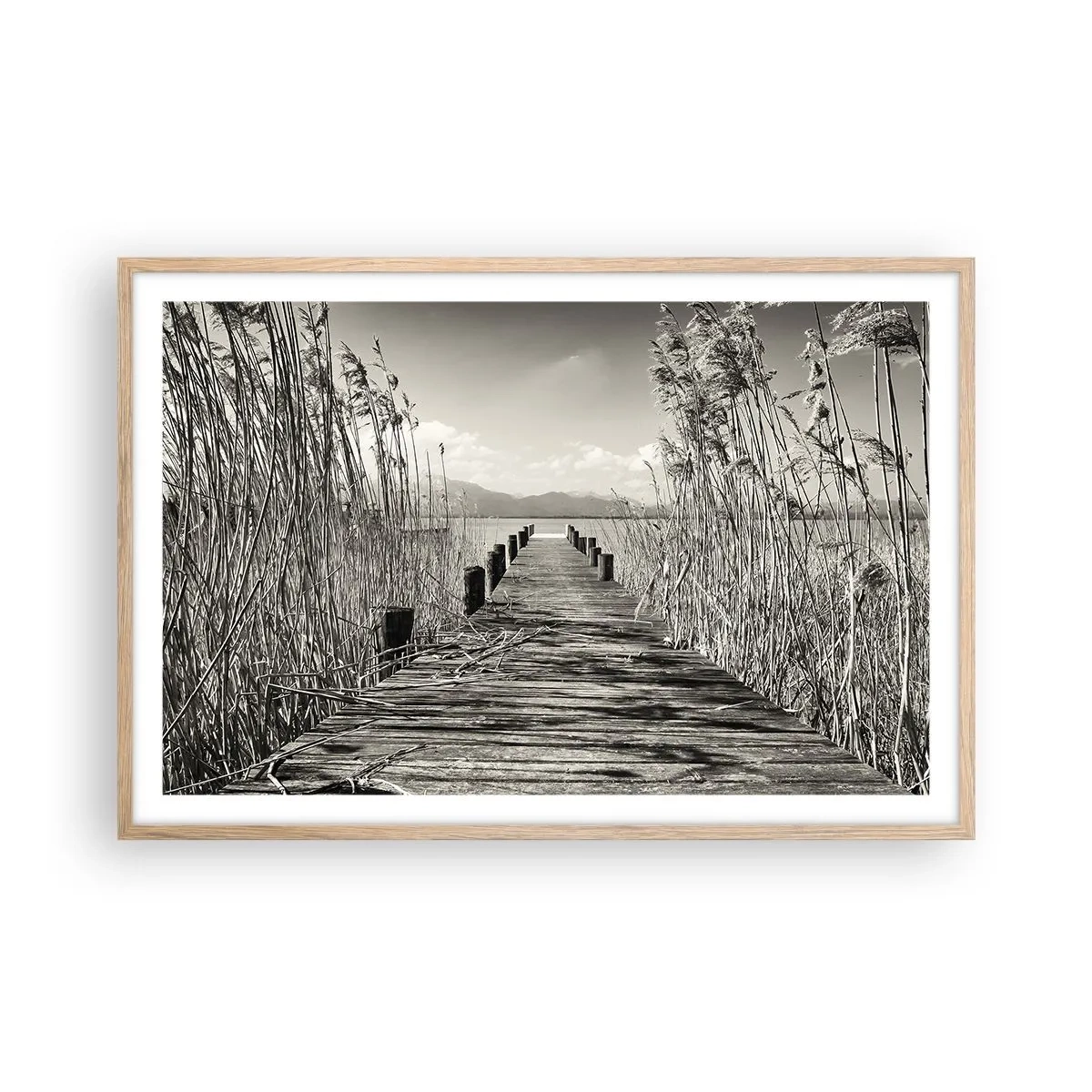 Pôster com moldura de carvalho claro - No silêncio da relva - 91x61 cm