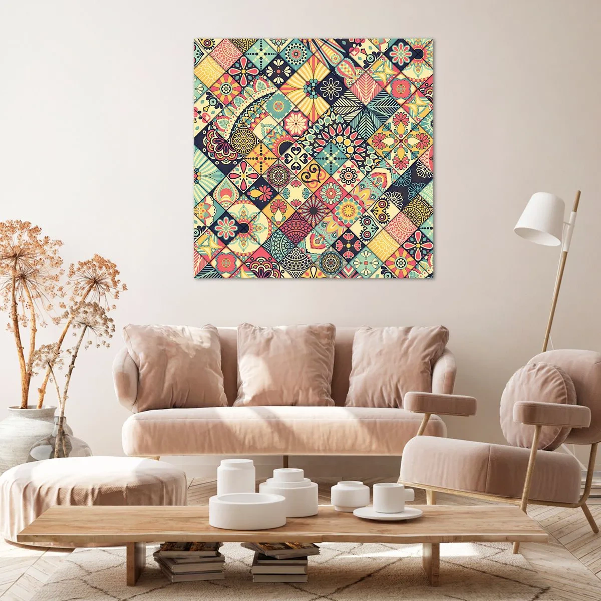 Quadro em tela - Vibrações marroquinas - 30x30 cm
